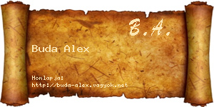 Buda Alex névjegykártya